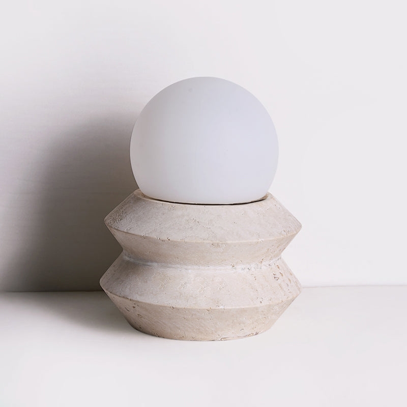 Fin Travertine Table Lamp (Built-in Battery) D660