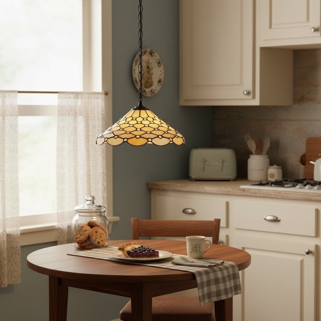 TF Pearl Pendant Light - With A Glass Shade and Adjustable Length for Dining and Kitchens K1988