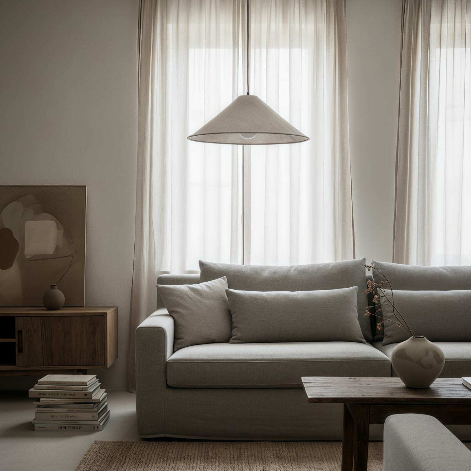 Zalen Soft Pleated Fabric Pendant Lamp - Modern Classic Bedroom Lighting K1681