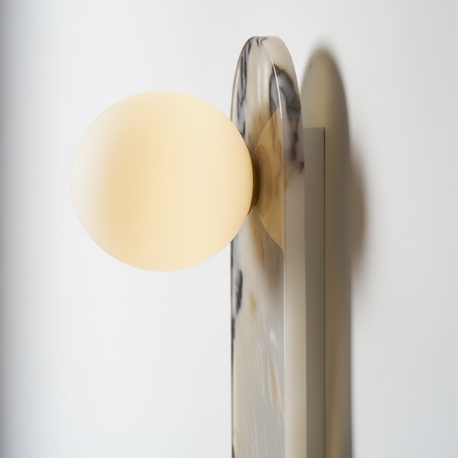 Vinbrea Modern Accent Wall Lamp - Marble Body Design for Living Room or Bedroom K2381