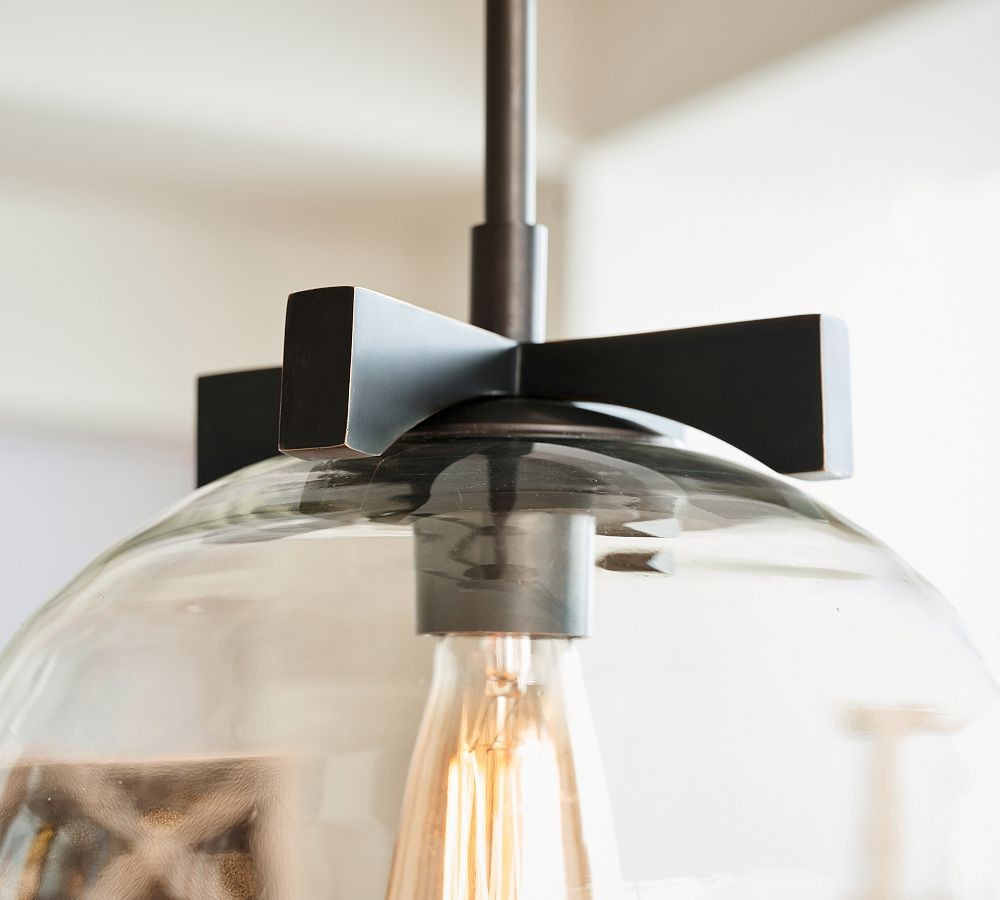 Auria Clear Glass Pendant Light - Stylish Dome Pendant Lamp for Kitchen and Lounge K1290