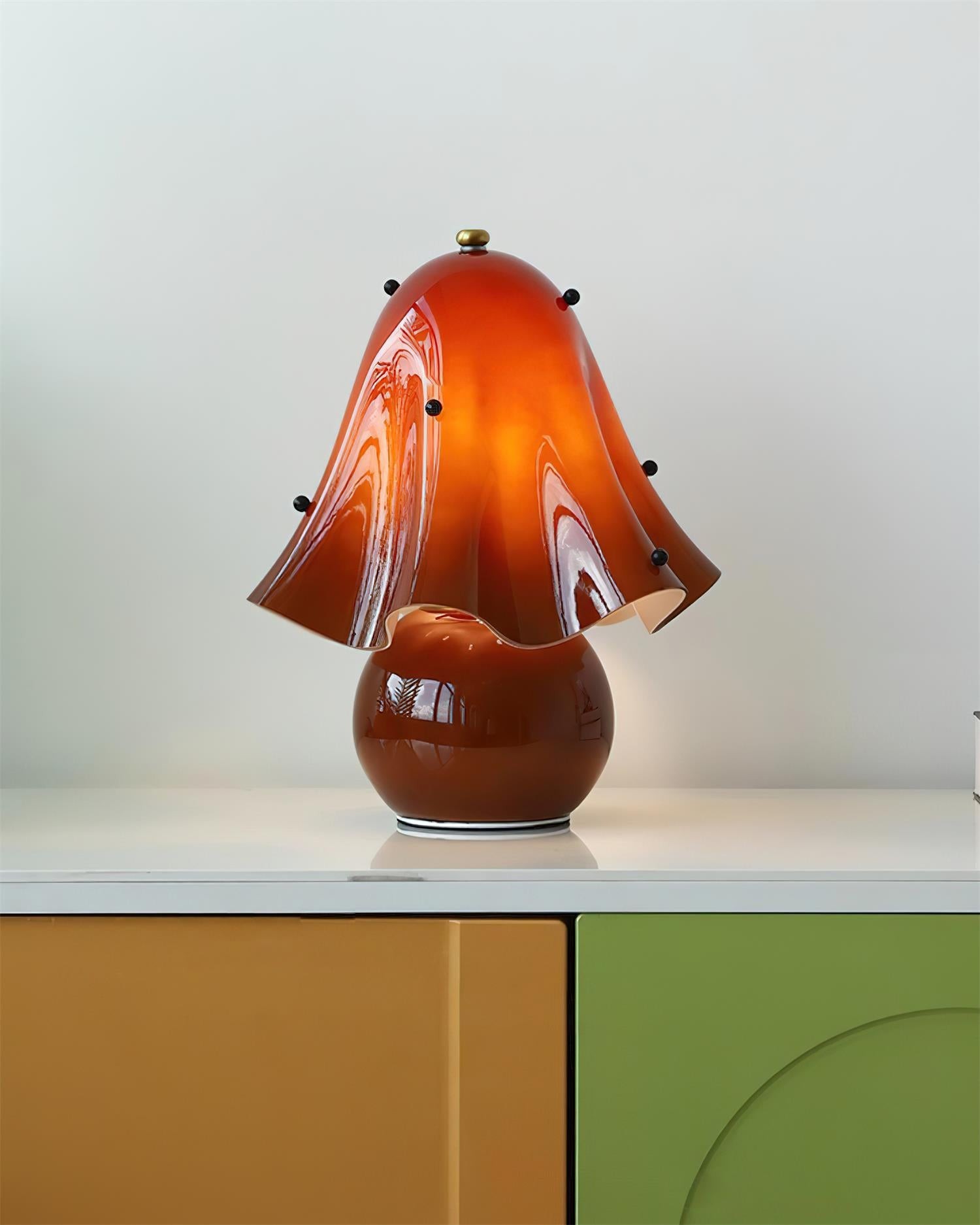 Bellina Bell Flower Table Lamp – Sculptural Glass Vera Style For Side Table Lamp K1135