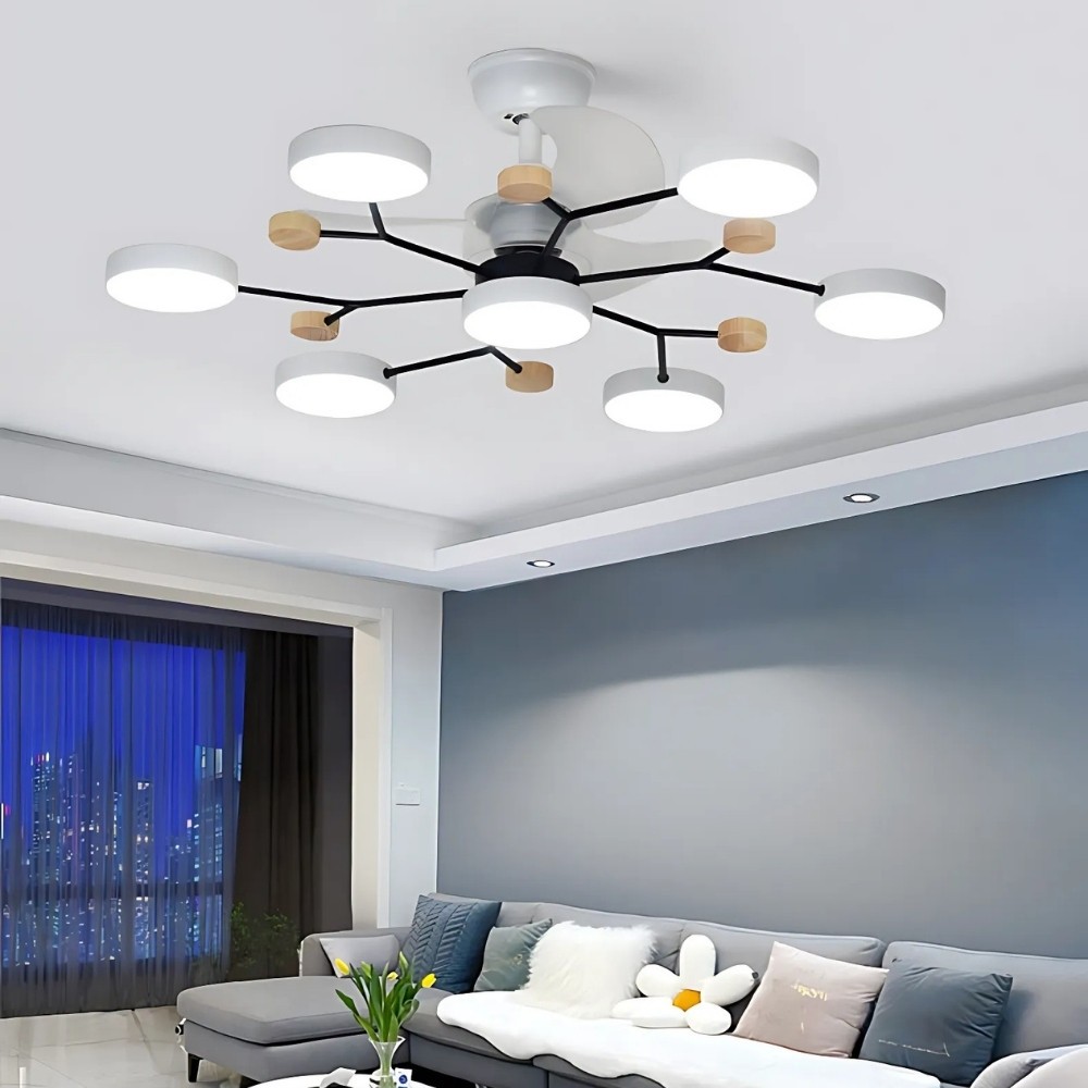 Nordic Branch Quiet Led Ceiling Fan Light K950