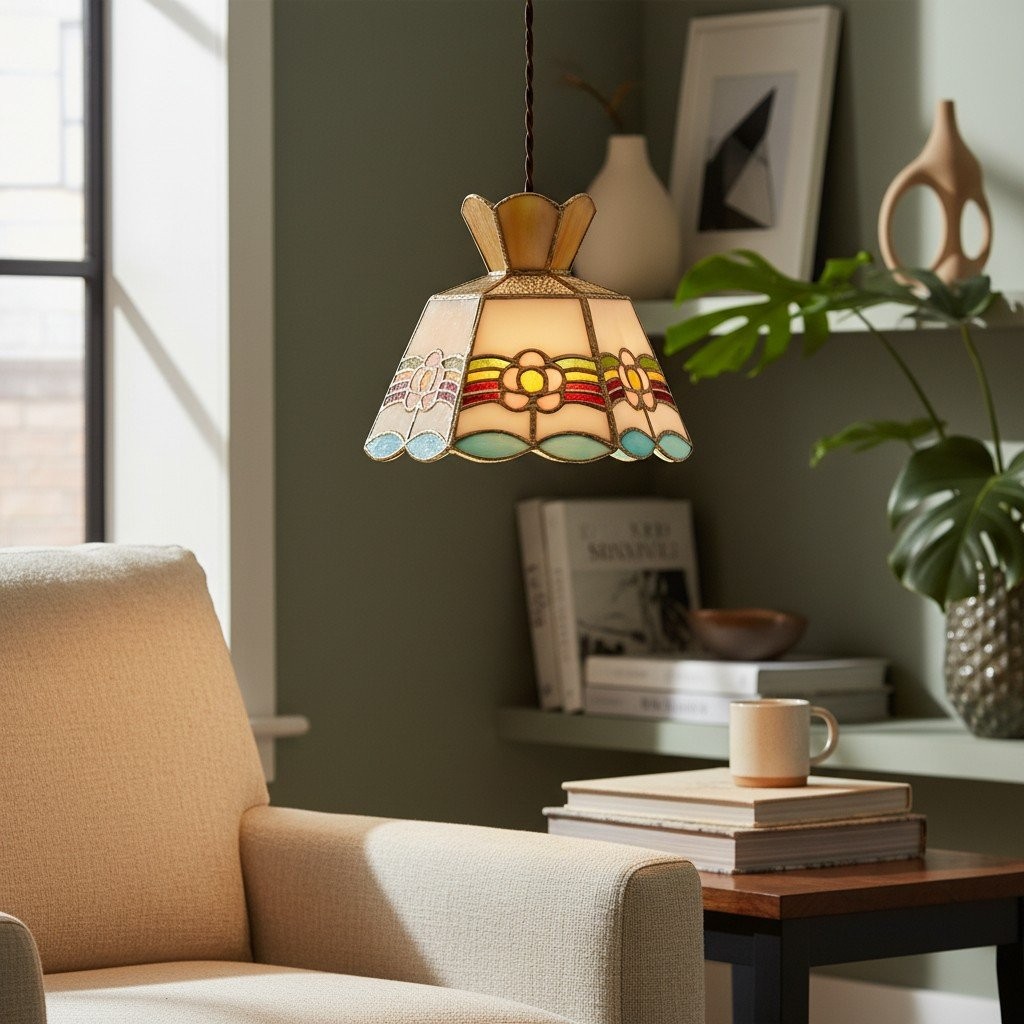 Vintagia Decorative Glass Pendant Light - Tiffany Glass Lighting for Dining and Living Room K2137