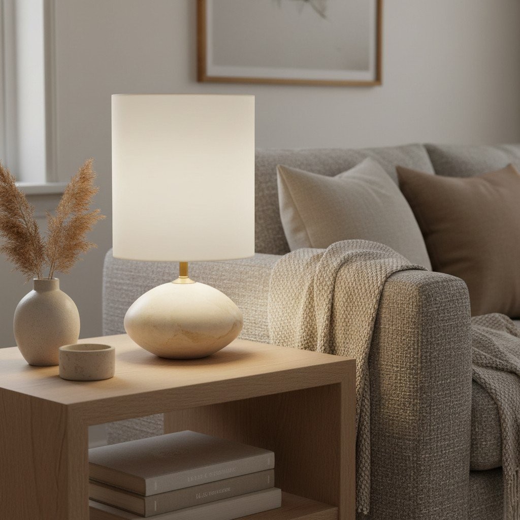 Albi Table Lamp Sleek Cylinder Base - Warm Glow for Modern Interiors and Small Spaces K1671