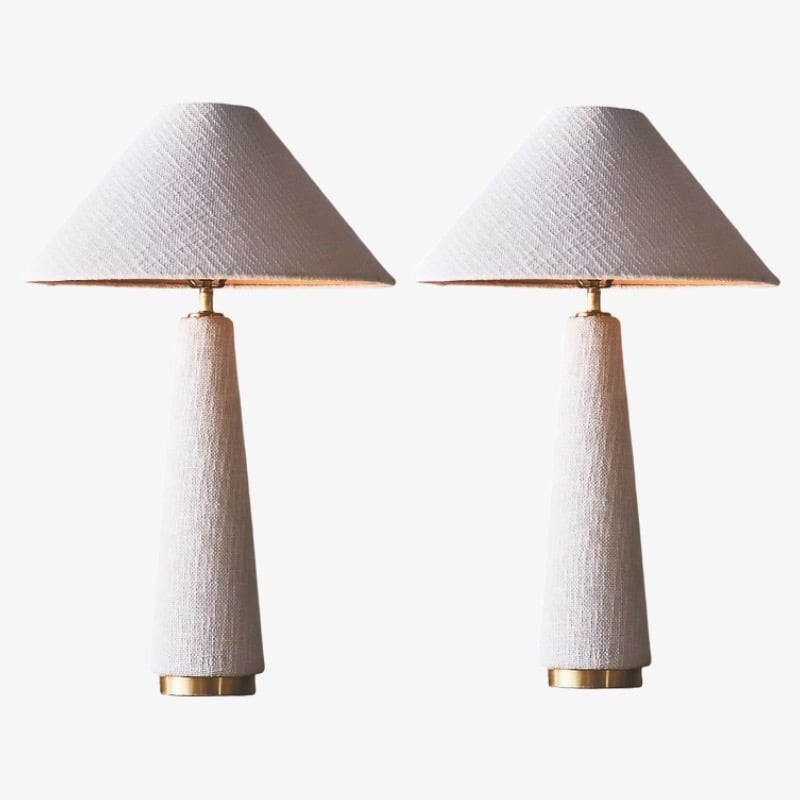 Ceruna Cone Shaded Table Lamp - Elegant Fabric for Living Room and Entryway K1667