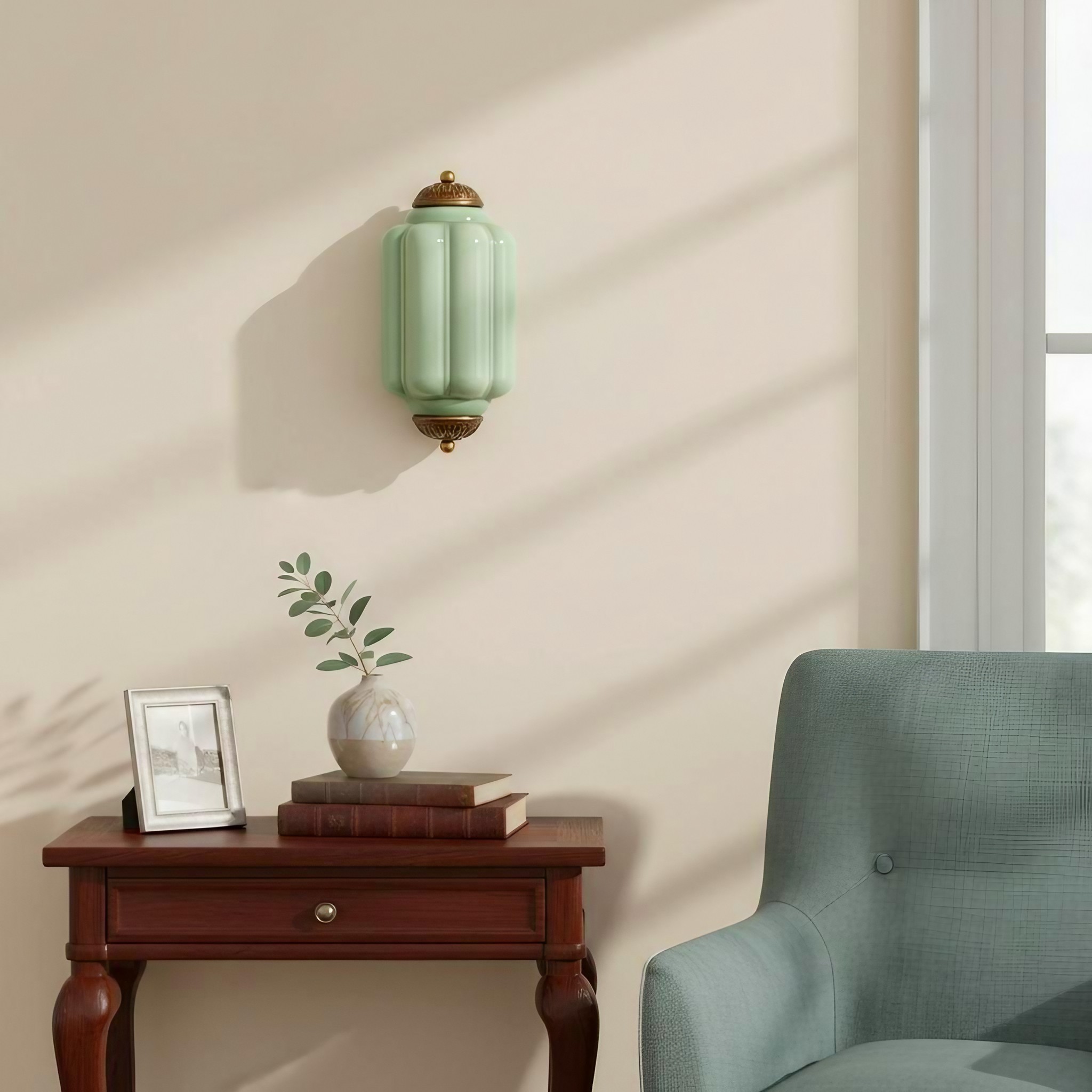 Eloise Long Pumpkin Retro Glass Recessed Wall Lamp K865