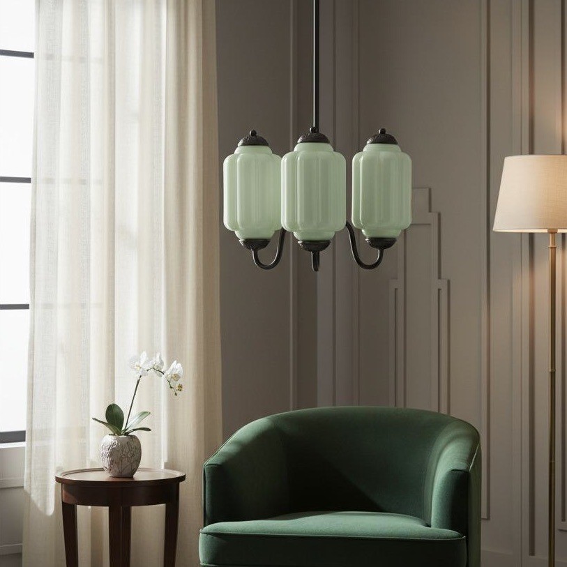 3 Lights Eloise Glass Chandelier for Living Room K947