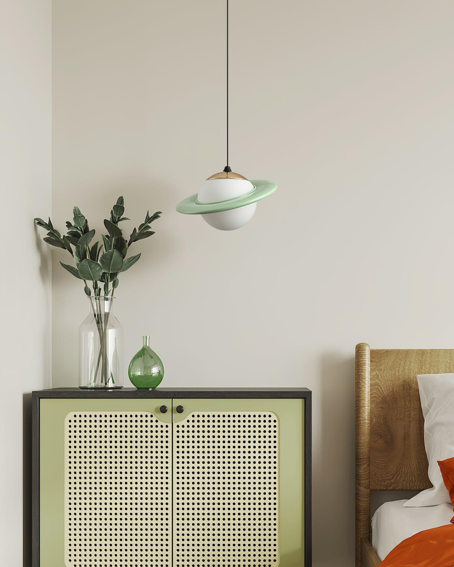 Romantic Saturn Planet Pendant Lamp for Bedroom K656