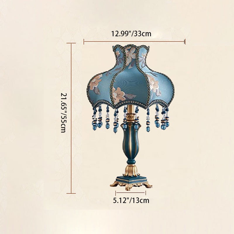 Palace Floral Resin Carved Base Table Lamp K712