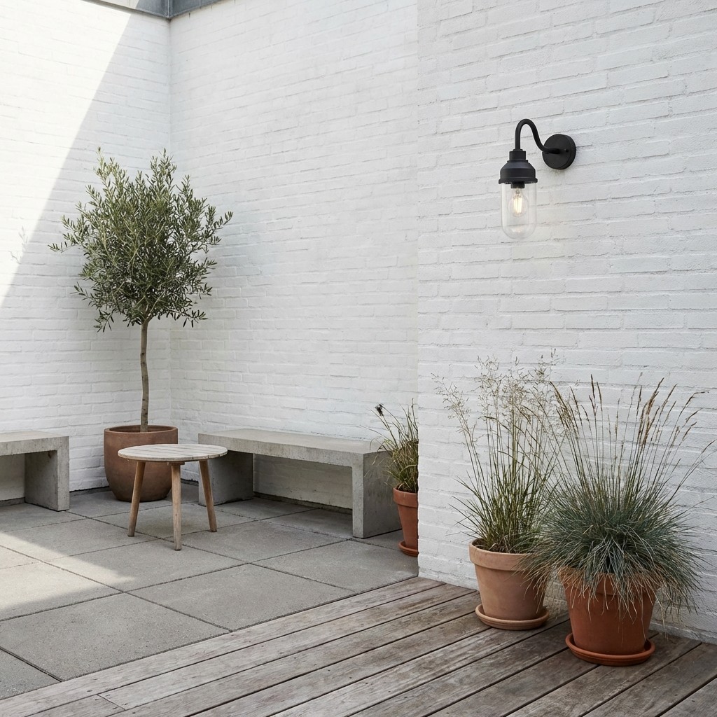 Trevanta Contemporary Outdoor Wall Light - Minimalist Lantern for Entryways & Facades K1879