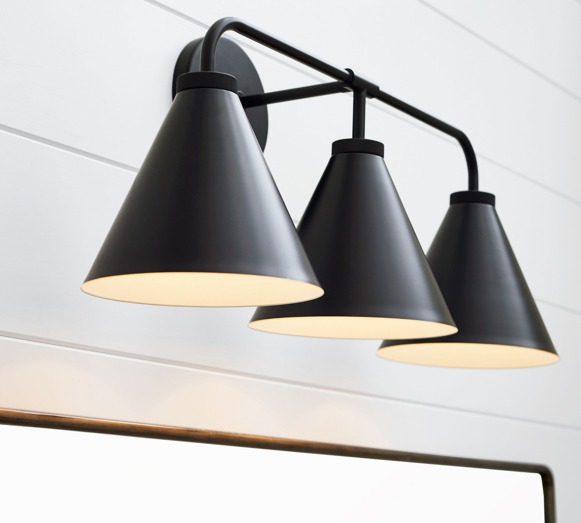 Korvi Iron Tapered Sconce Light - Wall Fixture in Black or Brass K1209