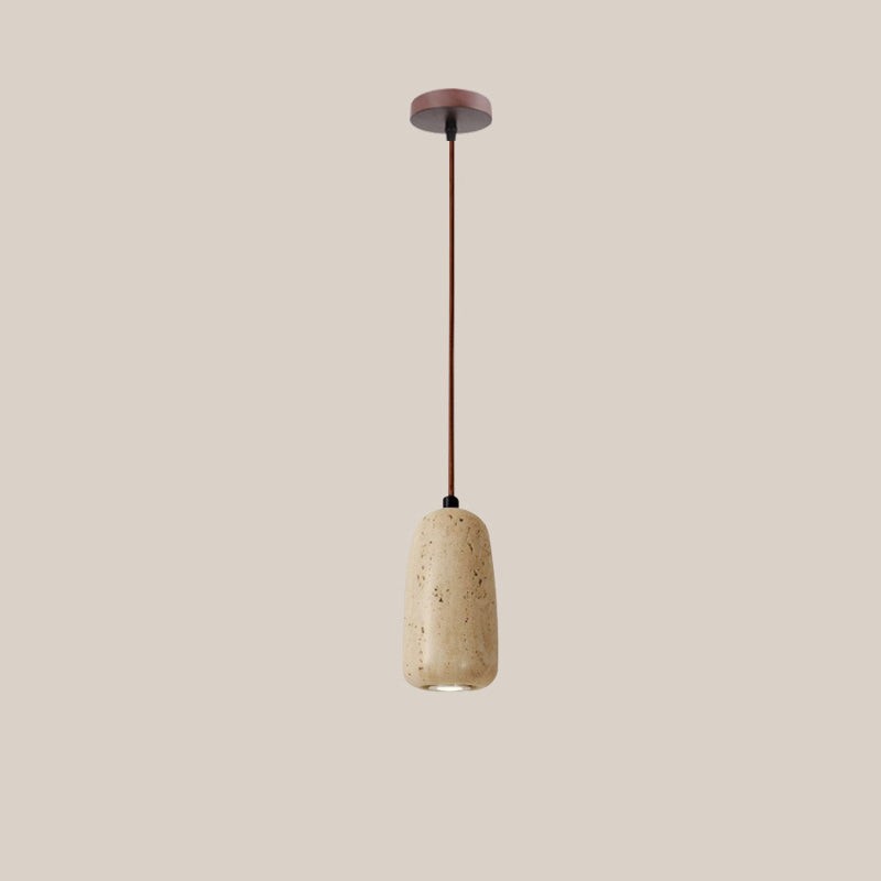Traditional Japanese Travertine Wood Pendant Lamp K723