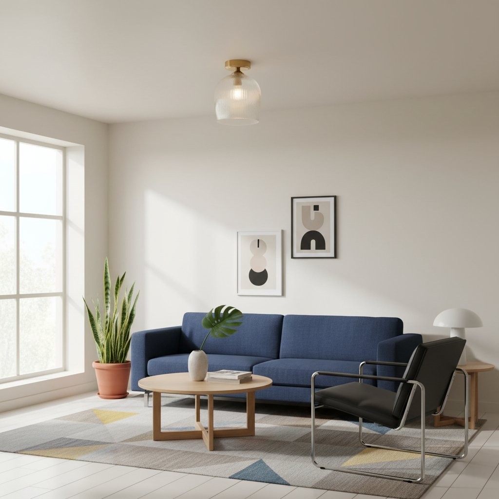 Brazara Dome Ceiling Light - Industrial Ribbed and Clear Glass for Living Room K1892