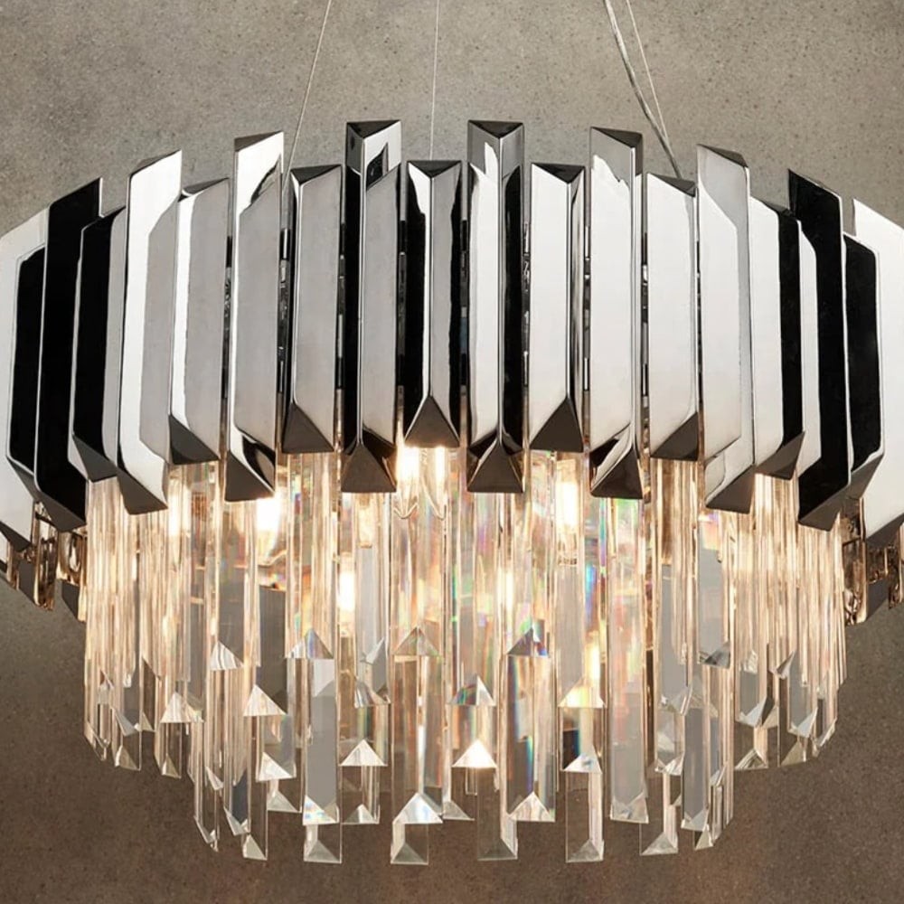Virelia Contemporary Crystal Pendant Light - Layered Crystal Shade Chandelier K1802