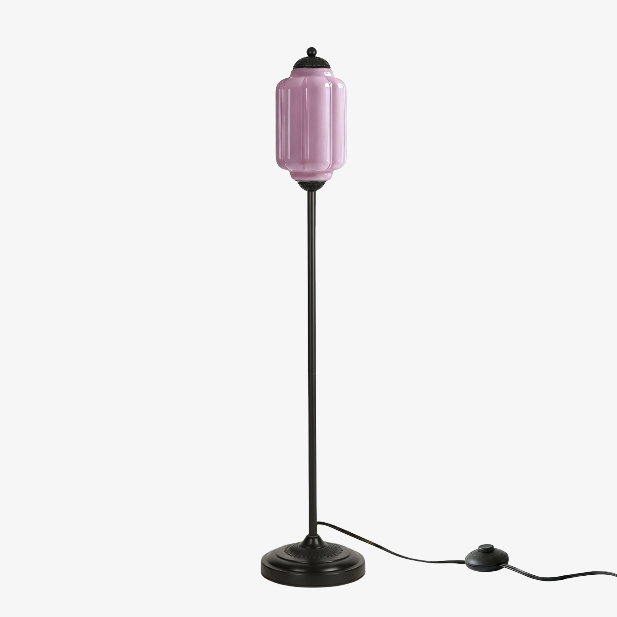 Eloise Handcrafted Retro Glass Floor Lamp - Lantern Form Floor Light for Reading Corners K2345