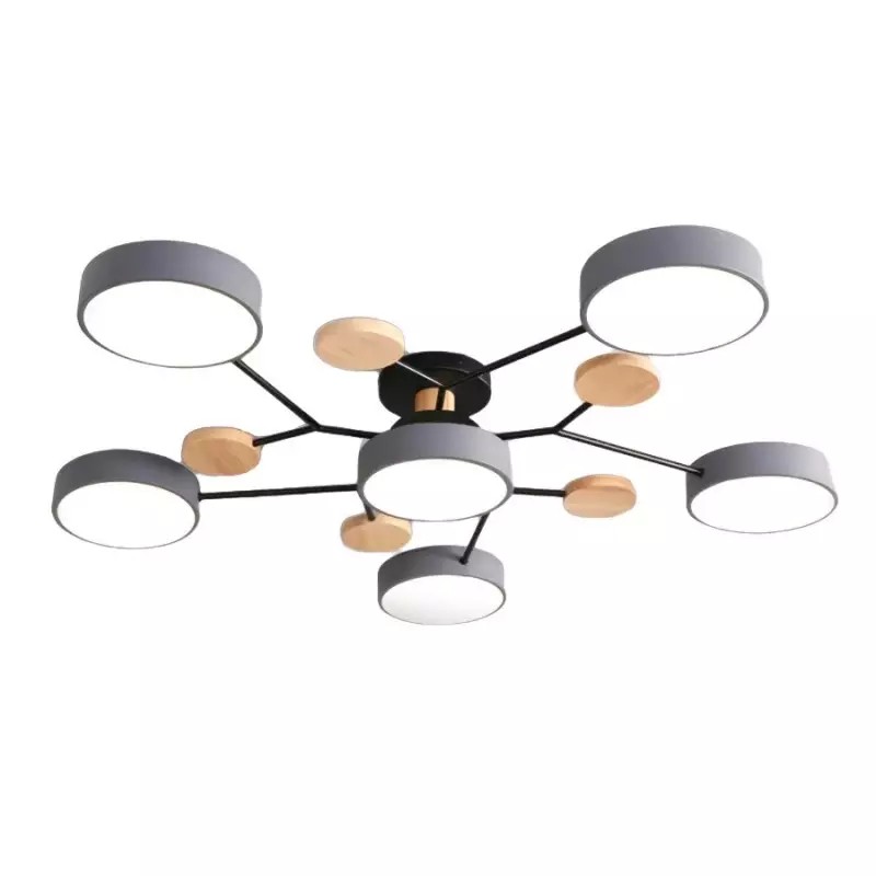 Coloful Branched Round Wooden Ceiling Light K176
