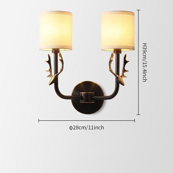 Brass Deer Head Wall Light