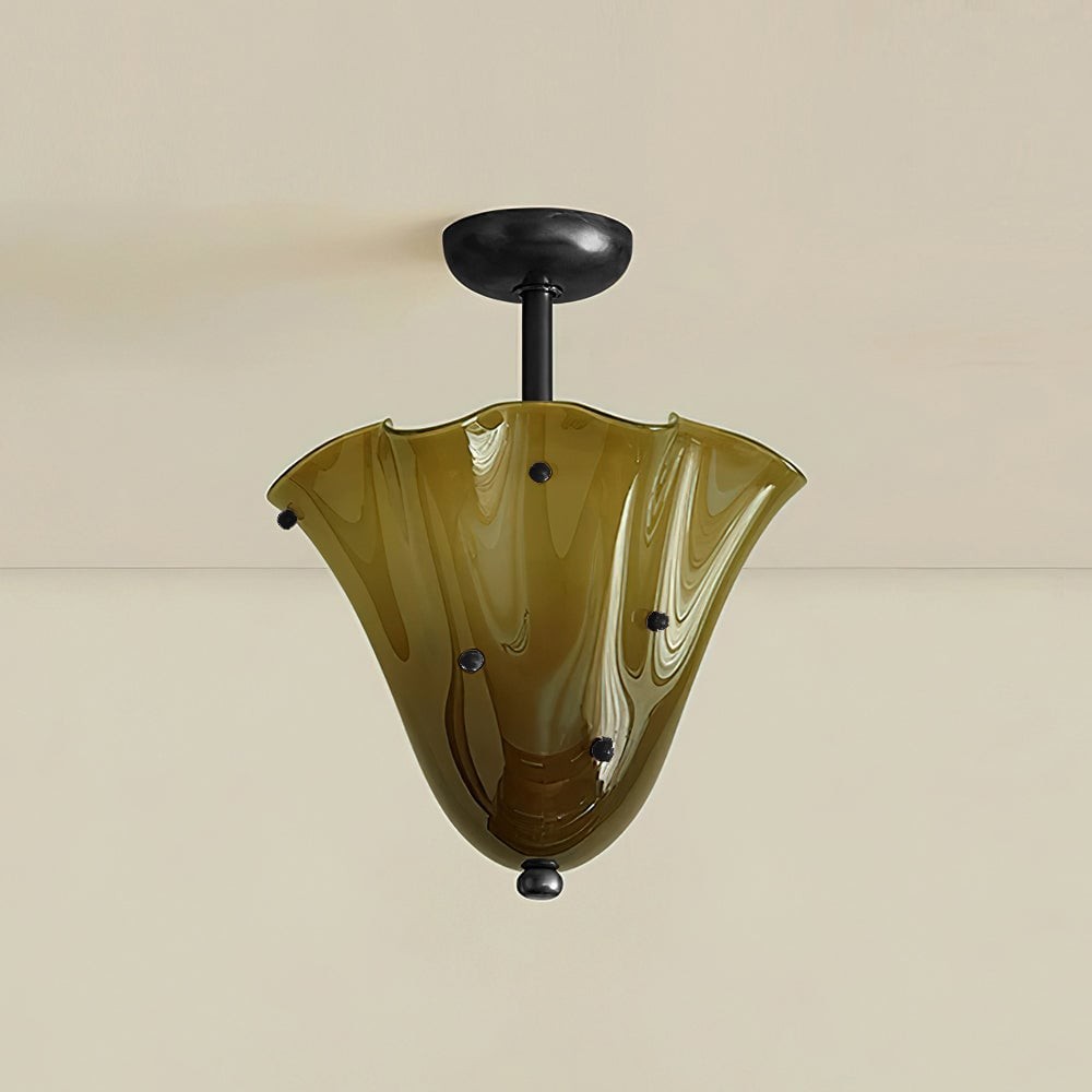 Bellina Glass Flush Mount – Artistic Fazzo Ceiling Lamp for Bedroom or Hallway K1133