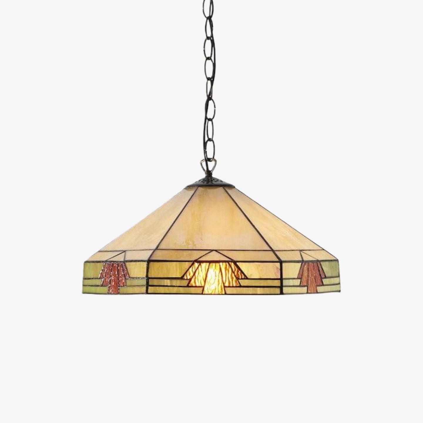 TF Nevada Vintage Stained Glass Pendant - Handcrafted Art Glass Lighting for Dining Areas K1939