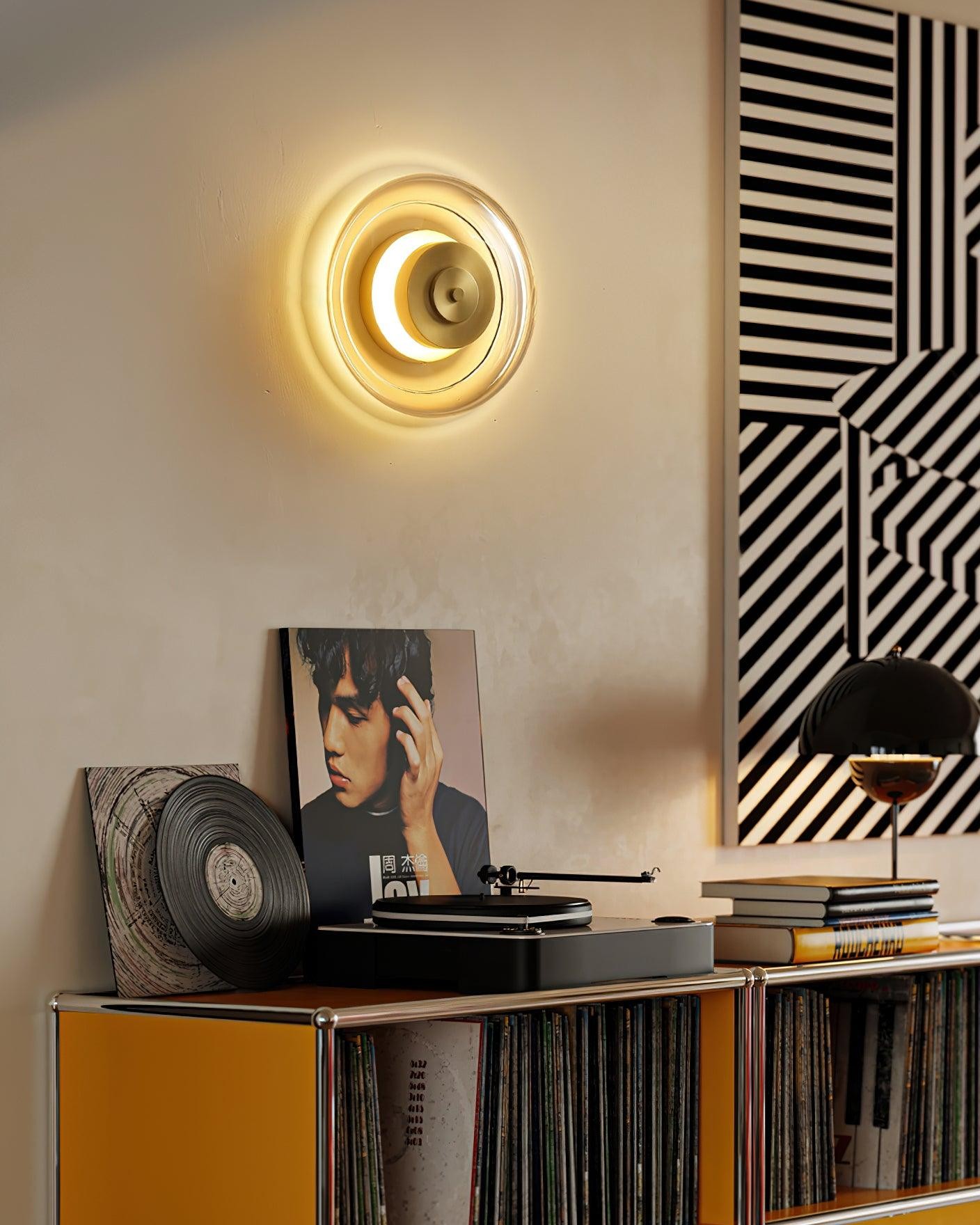 Postmodern Brass Glass Wall Lamp K618