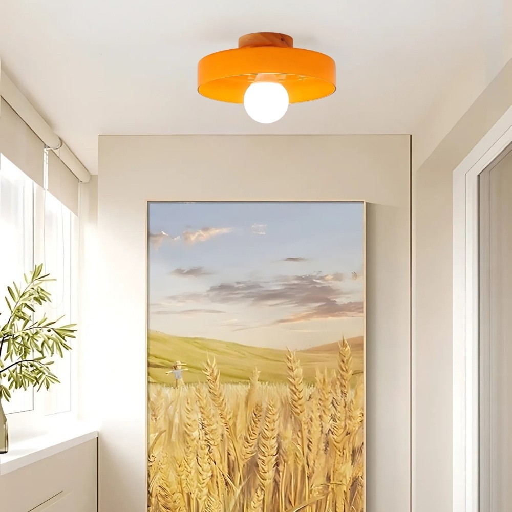 Modern Orange Glass Disc Orb Ceiling Light K931