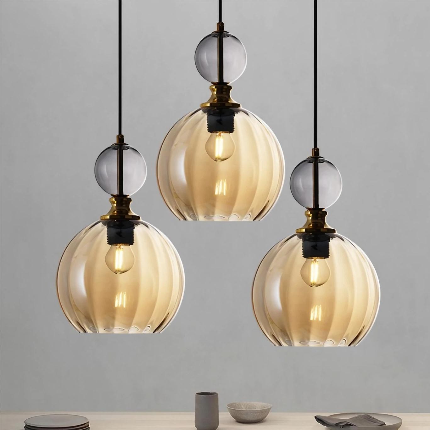 Modern Stained Glass Globe Pendant Light K74