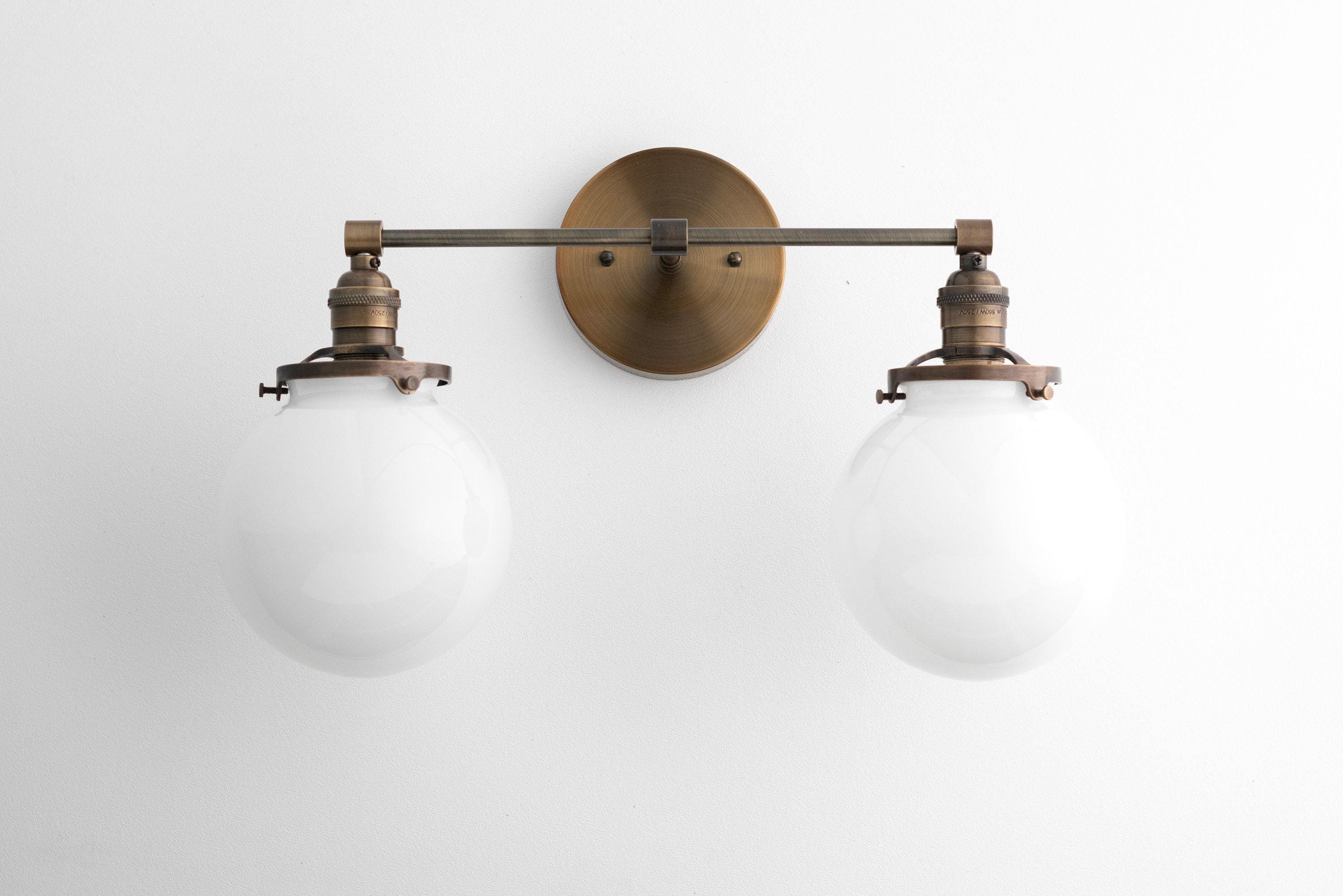 Lumio Globe Glass Globe Vanity Light - Modern Two Light Bathroom Sconce K1432