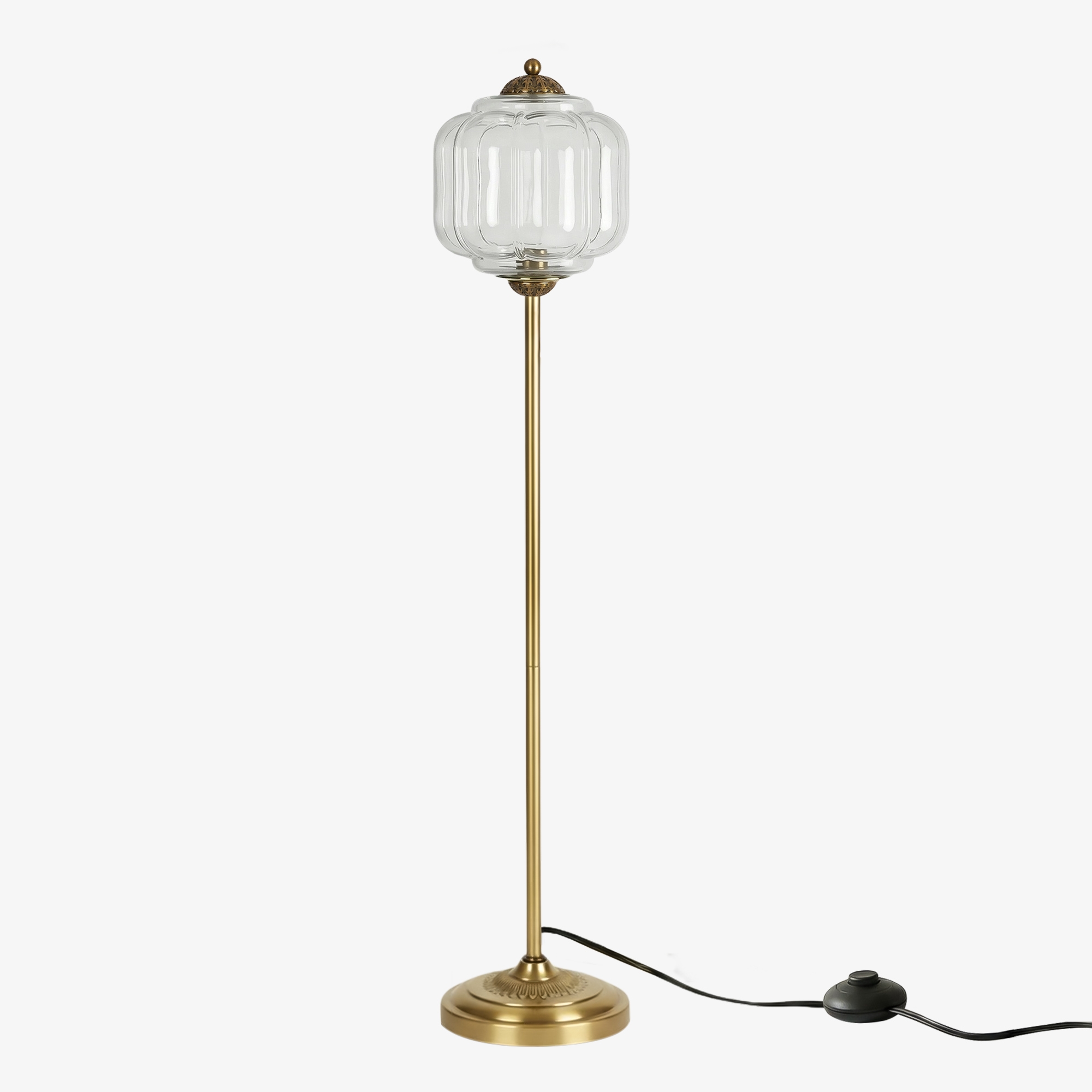 Eloise Handcrafted Retro Glass Floor Lamp - Lantern Form Floor Light for Reading Corners K2345