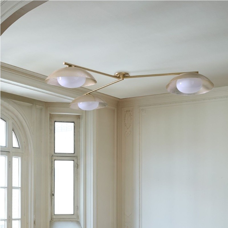 Elorina 3-Light Flush Mount Glass/Metal Ceiling Light - A Stylish Fixture for Modern Spaces K1292