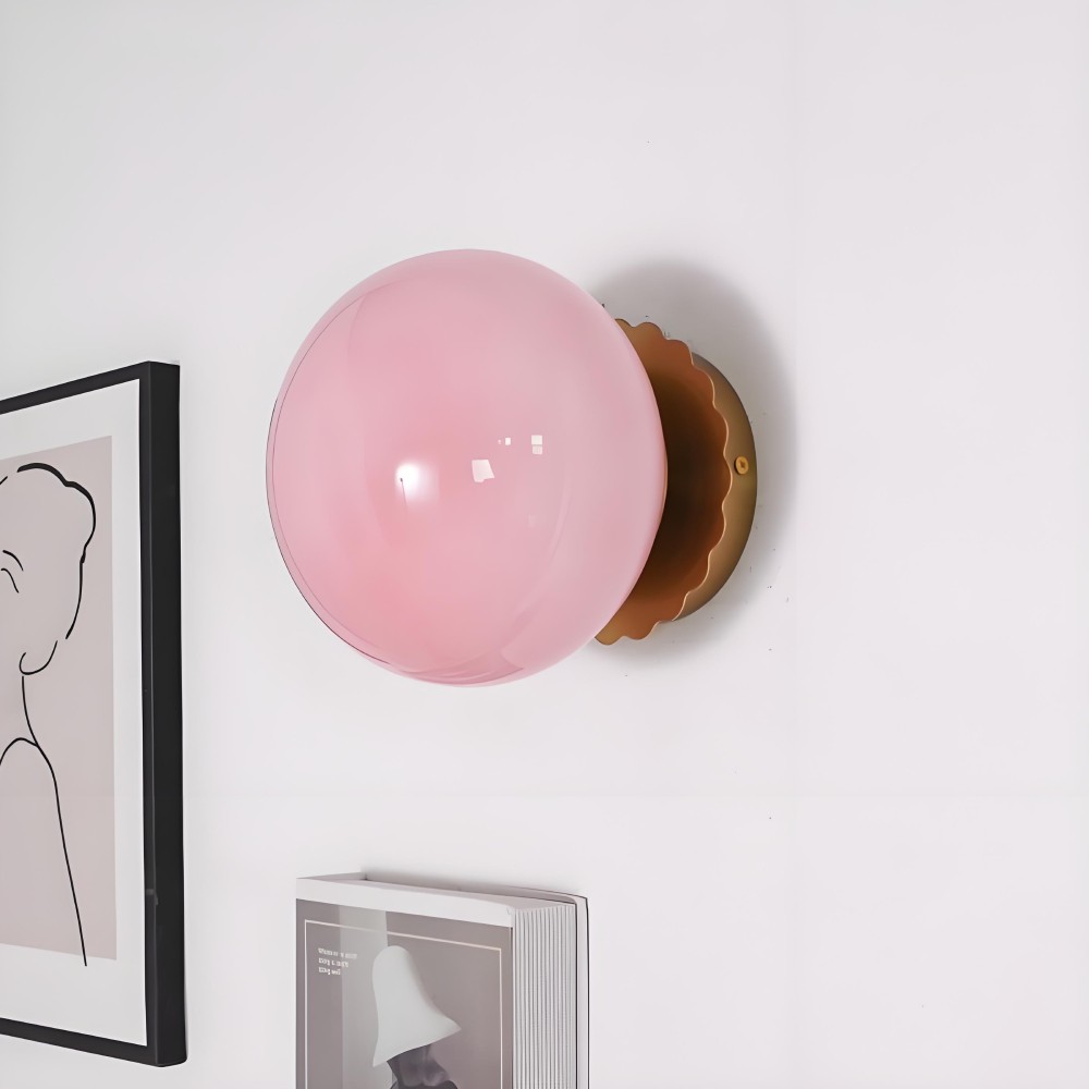 Marshmallow Glass Ball Wall Sconce K166