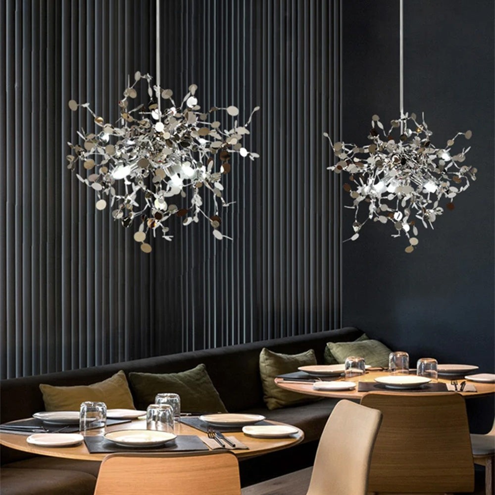 Modern Creative Decorative Leaf Stainless Steel Pendant Light K346