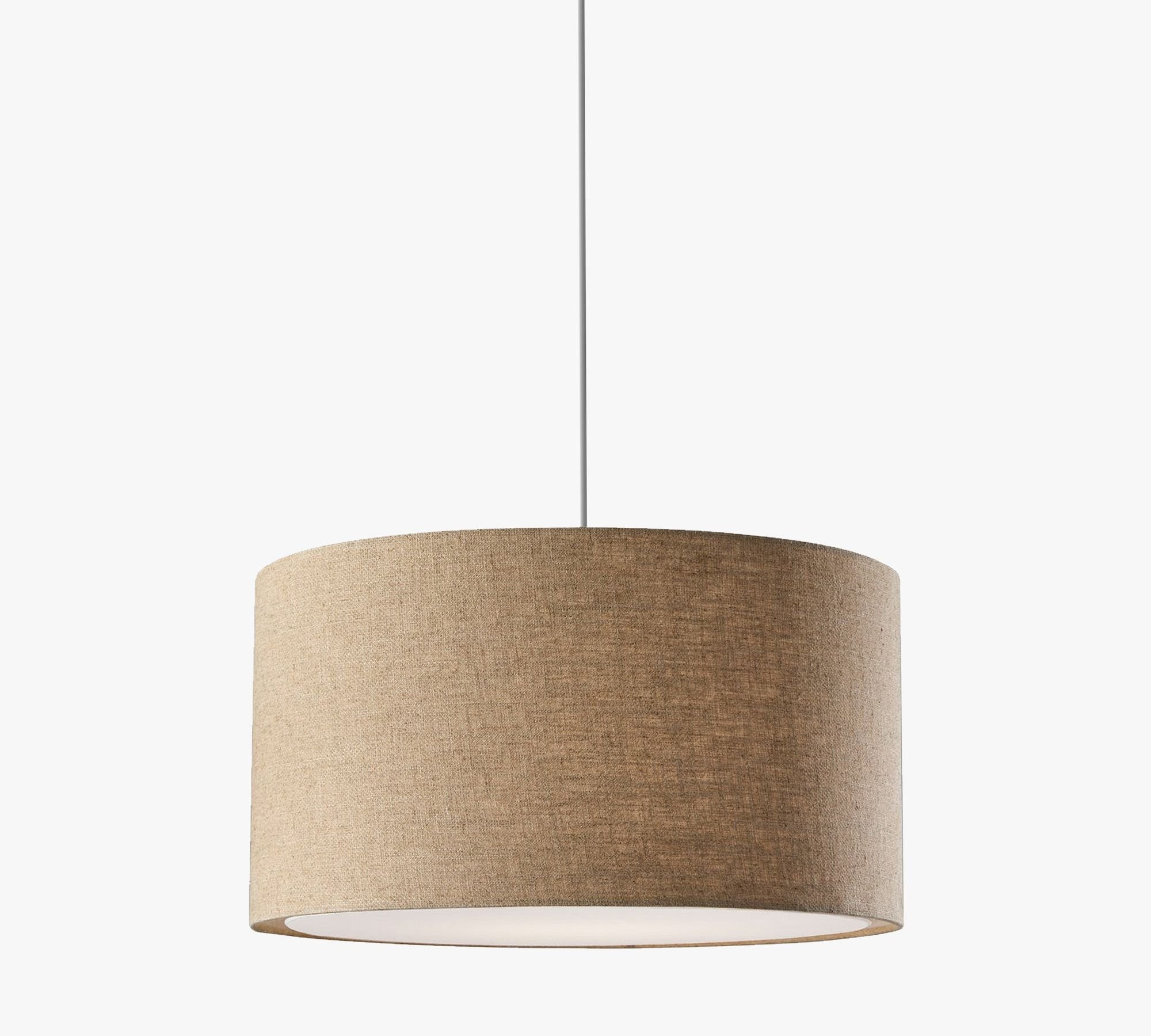 Dumora Fabric Drum Shade Pendant Light - Linen Design Hanging Light K1419