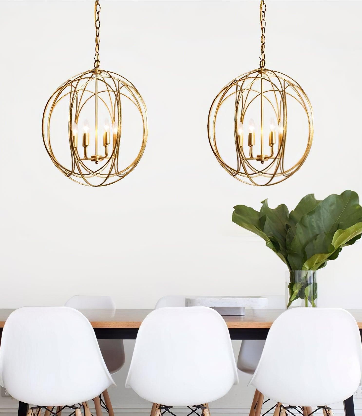 Hollow Metal Line Retro Pendant Light K554