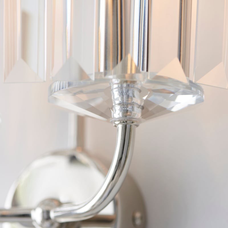 Beveline Faceted Clear Cut Glass Wall Light - Classic Metal Sconce for Hallway and Living Room K1853