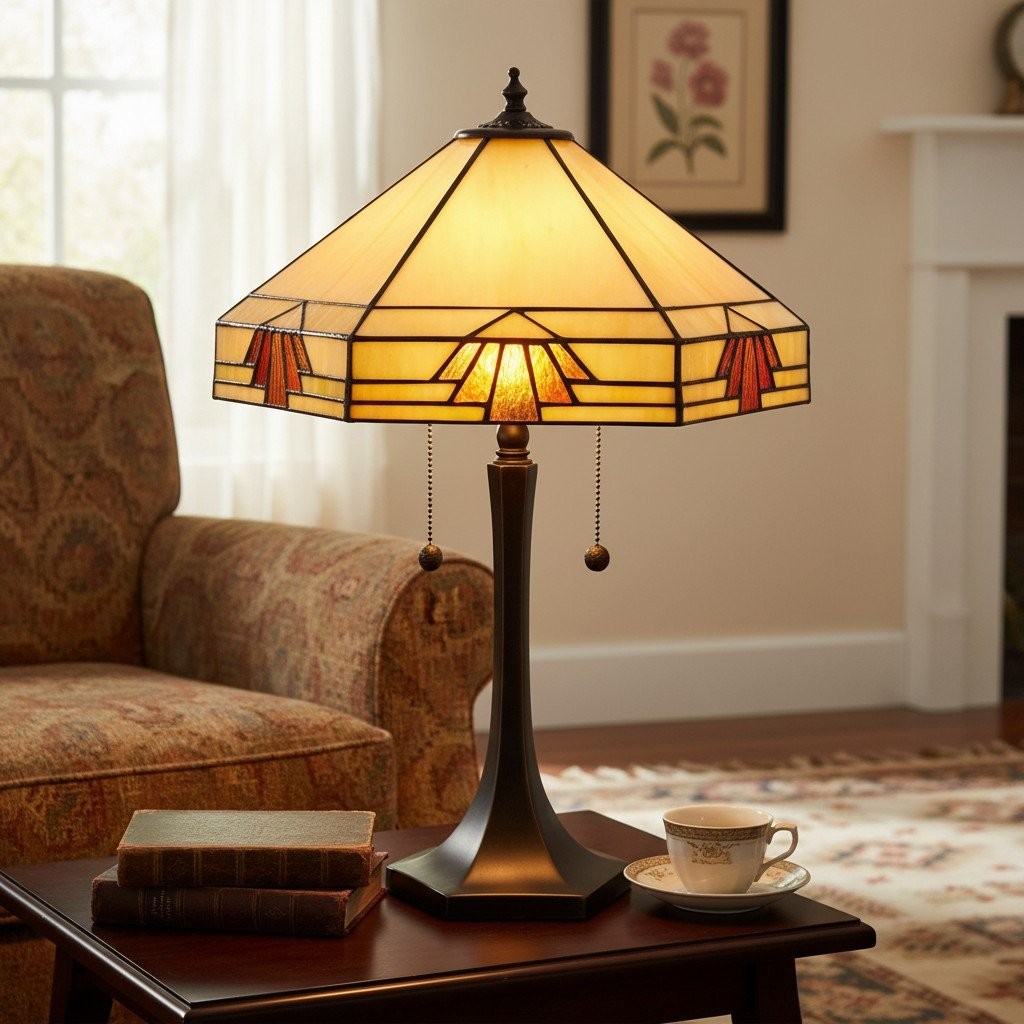 TF Nevada Geometric Stained Glass Table Light - Table Lamp for Living Rooms K1904