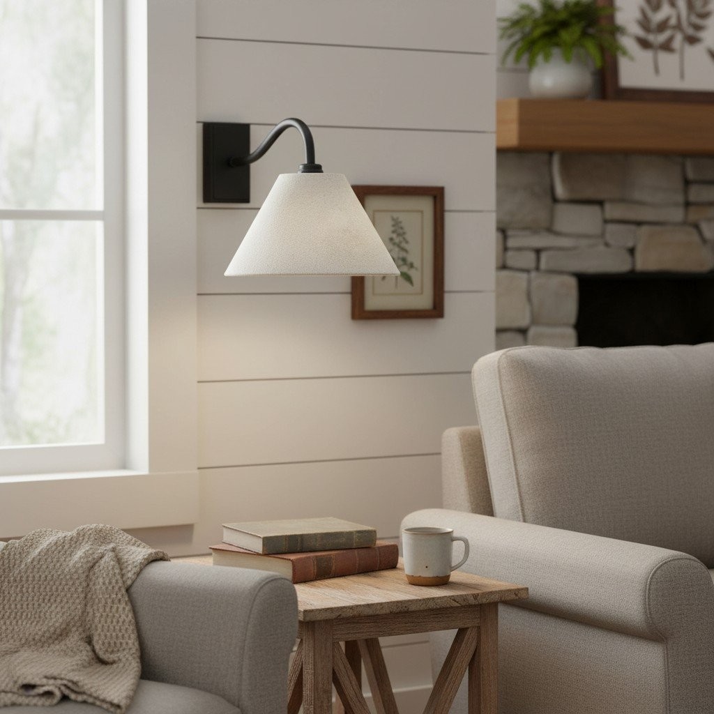 Lumweve Wall Light - Pleated Look Shade Refined Sconce for Corridor and Study K1884