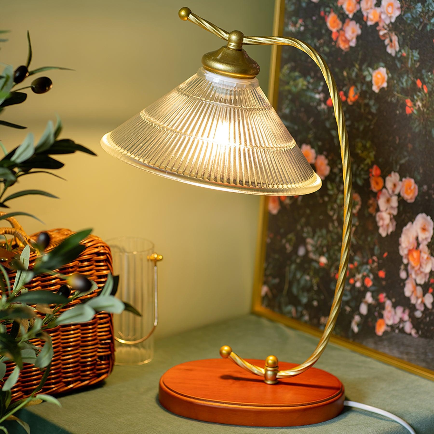 Glass Shade Vintage Reading Lamp K439