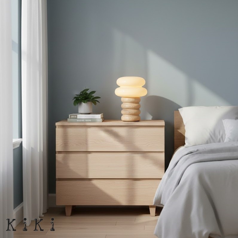 Auralume Elegant Modern Accent Table Lamp with Sculpted Design for Living Room and Bedroom K2131