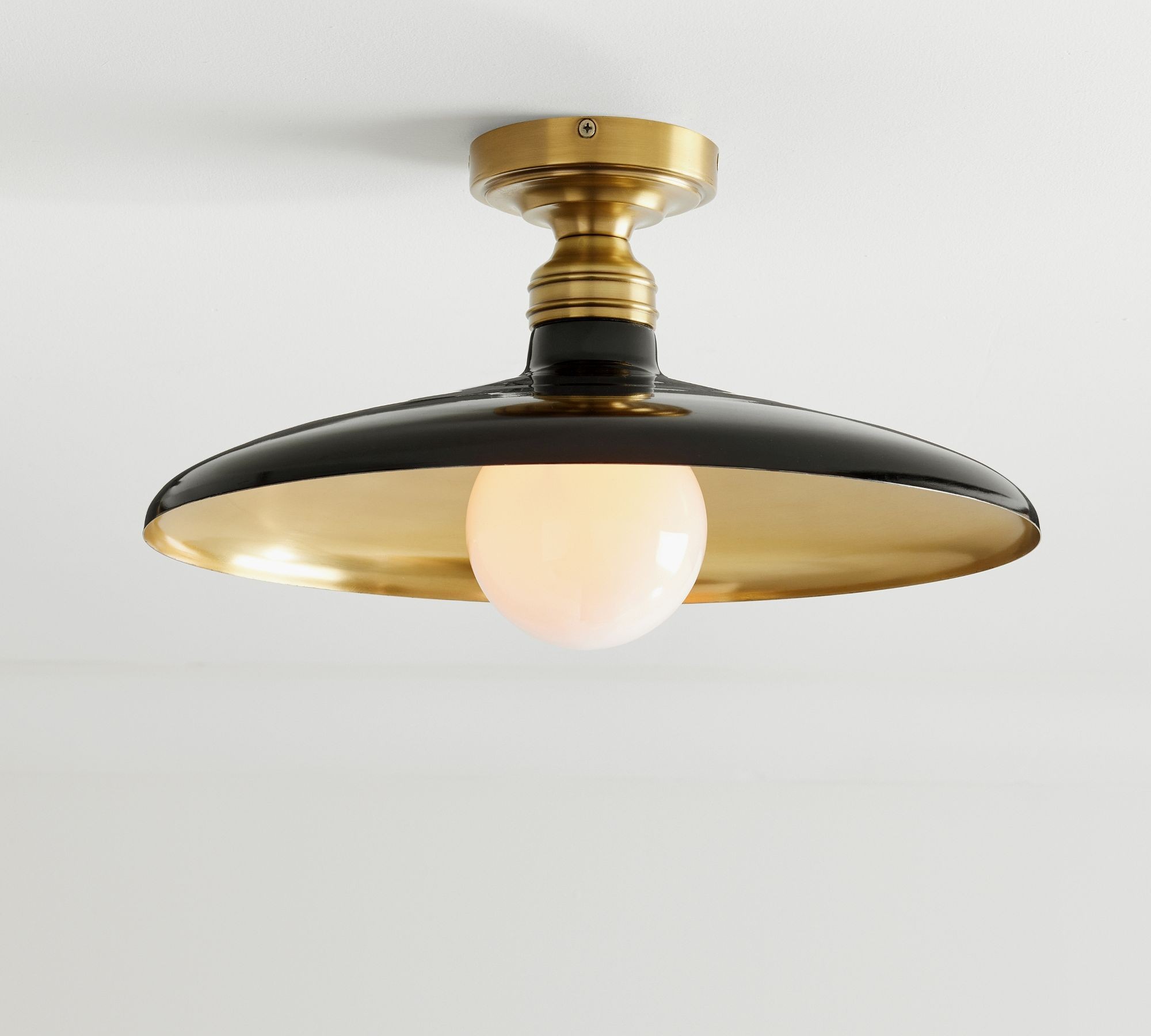 Forvara Farmhouse Metal Flush Mount Light - Black or White Ceiling Lamp K1332
