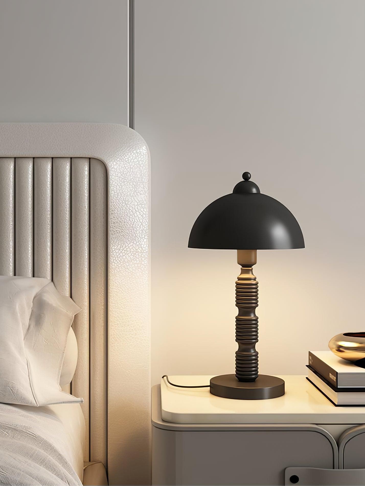 Nordic Iron Round Shade Pleated Base Table Lamp K494