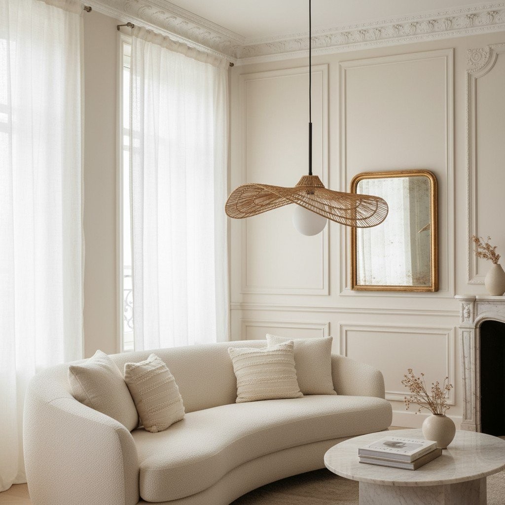 Florevian Tiered Shade Pendant Light with Woven Textured Design for Dining Room K1614