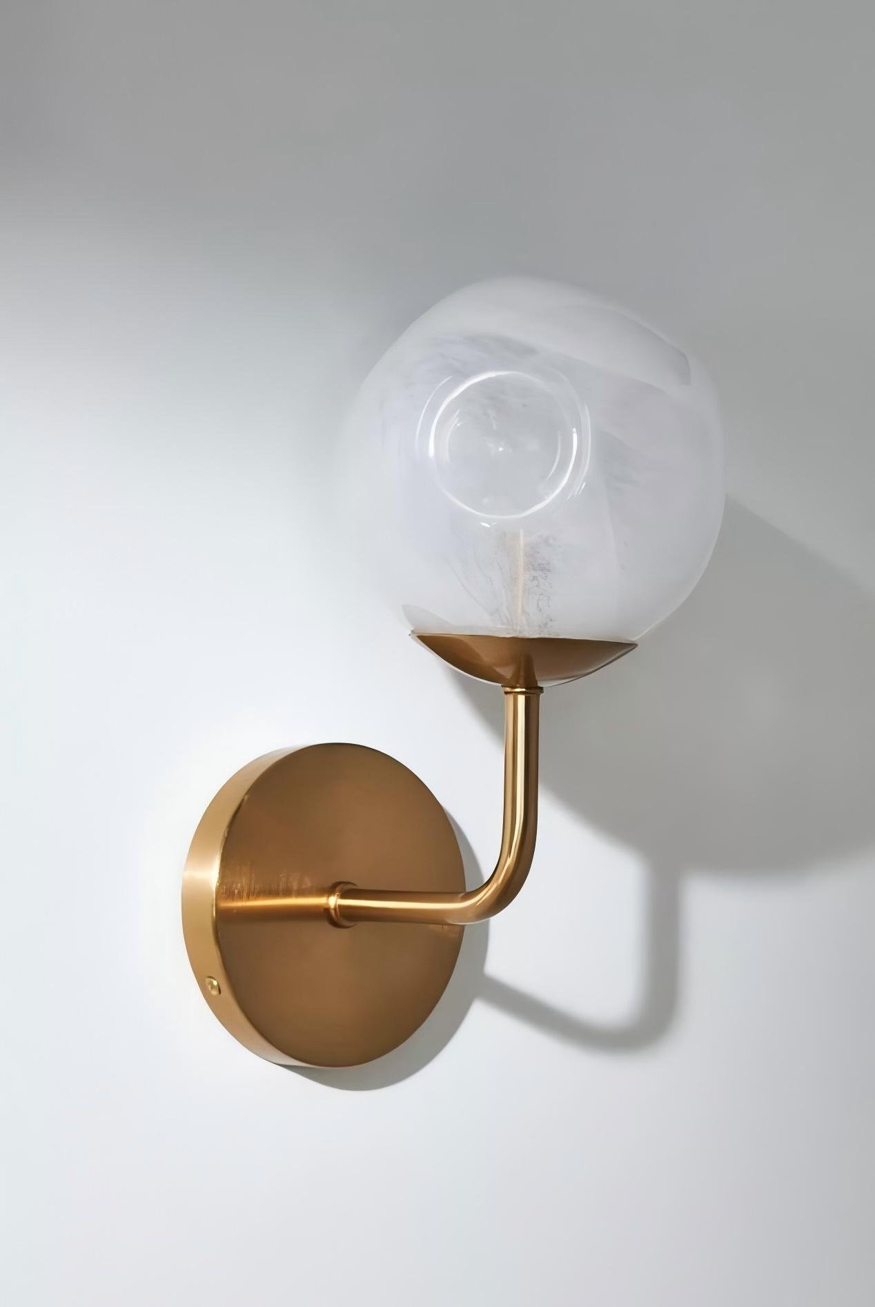 Pawrior Modern Organic Glass Sphere Wall Light - Nordic Cloud Design Wall Sconce K1232