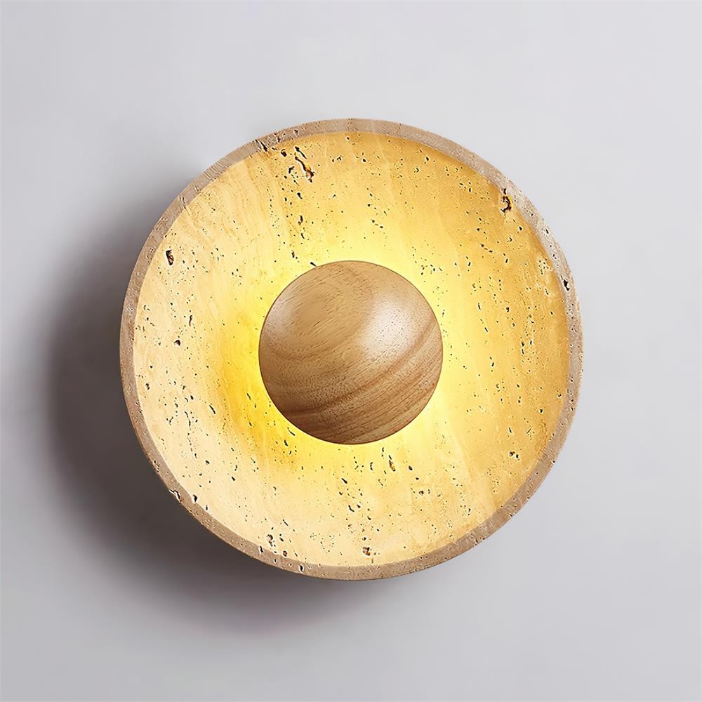 Cream Style Wooden Sphere Wall Lamp K436