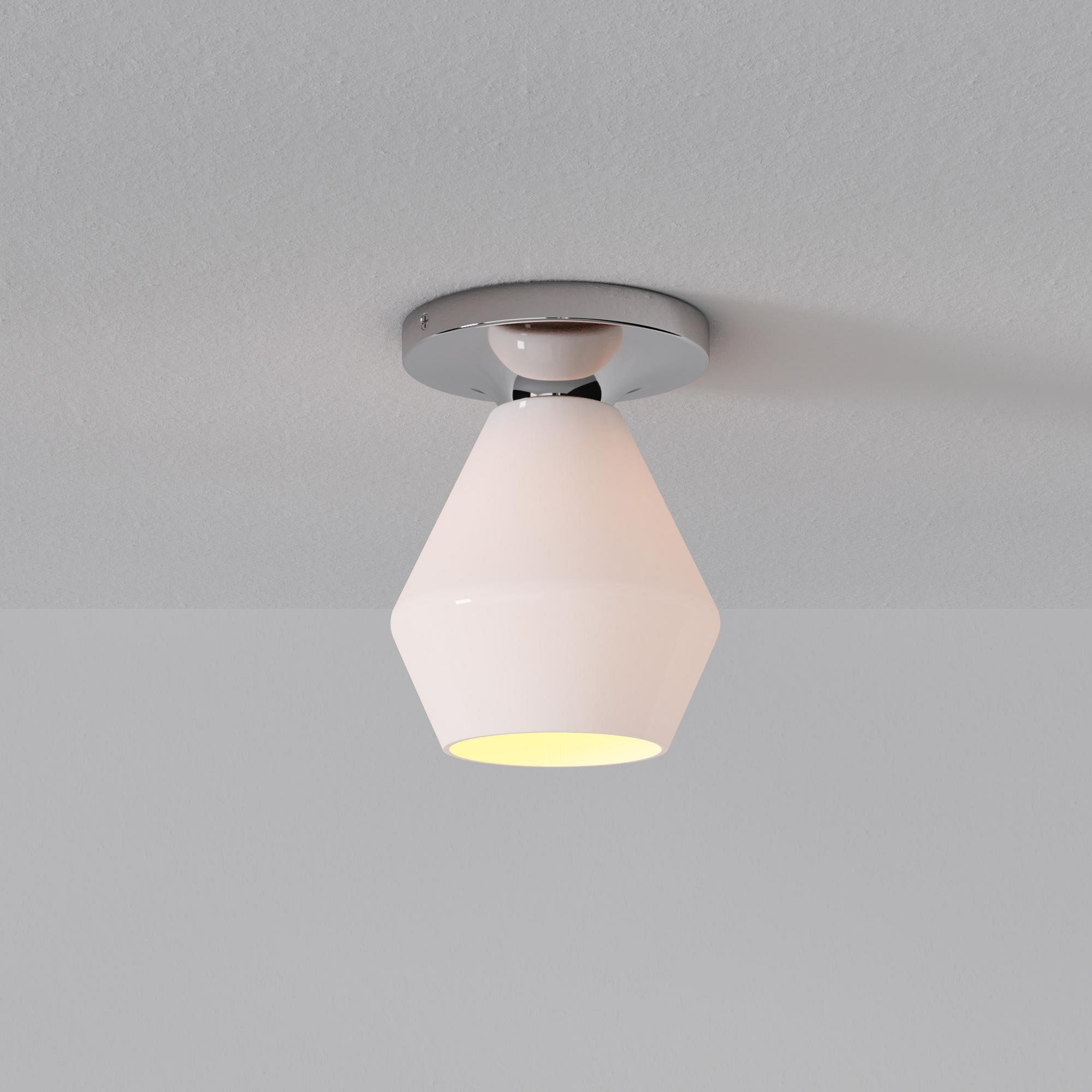 Merin Sleek Glass Ceiling Lamp - Geometric Flushmount Lamp for Dining Room K1223