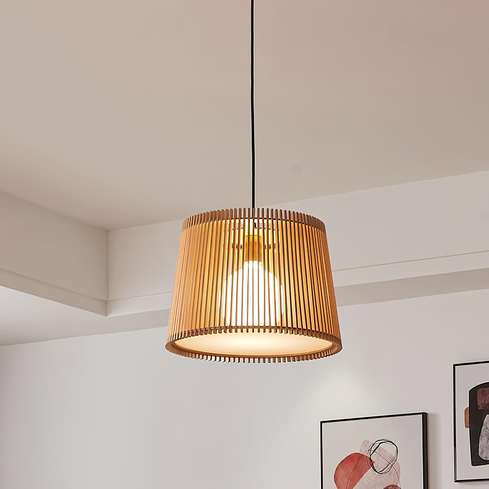 Wooden Log Color Cage Pendant Light K654