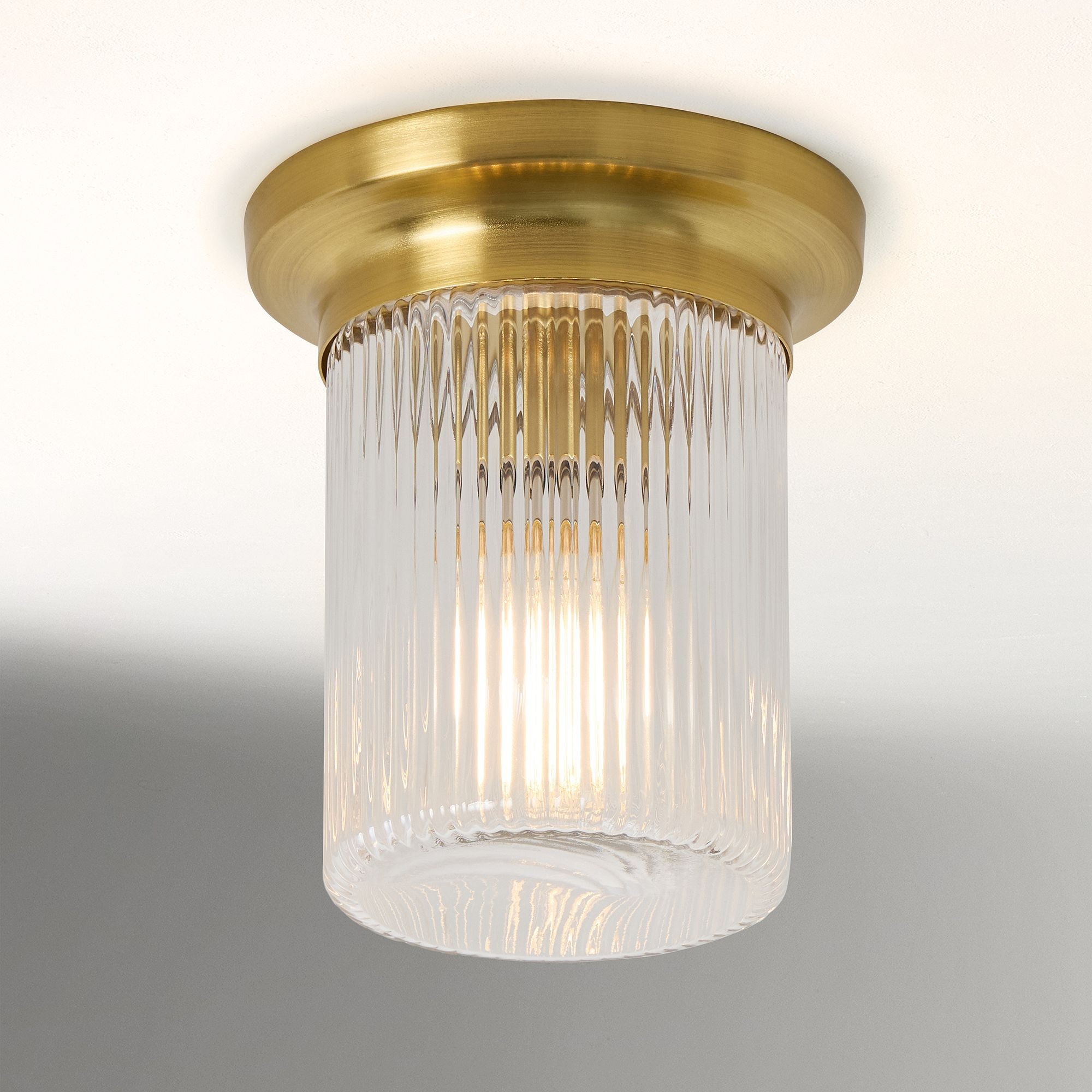 Rivora Fluted Glass Flush Mount – Ribbed Durable Ceiling Light K1336