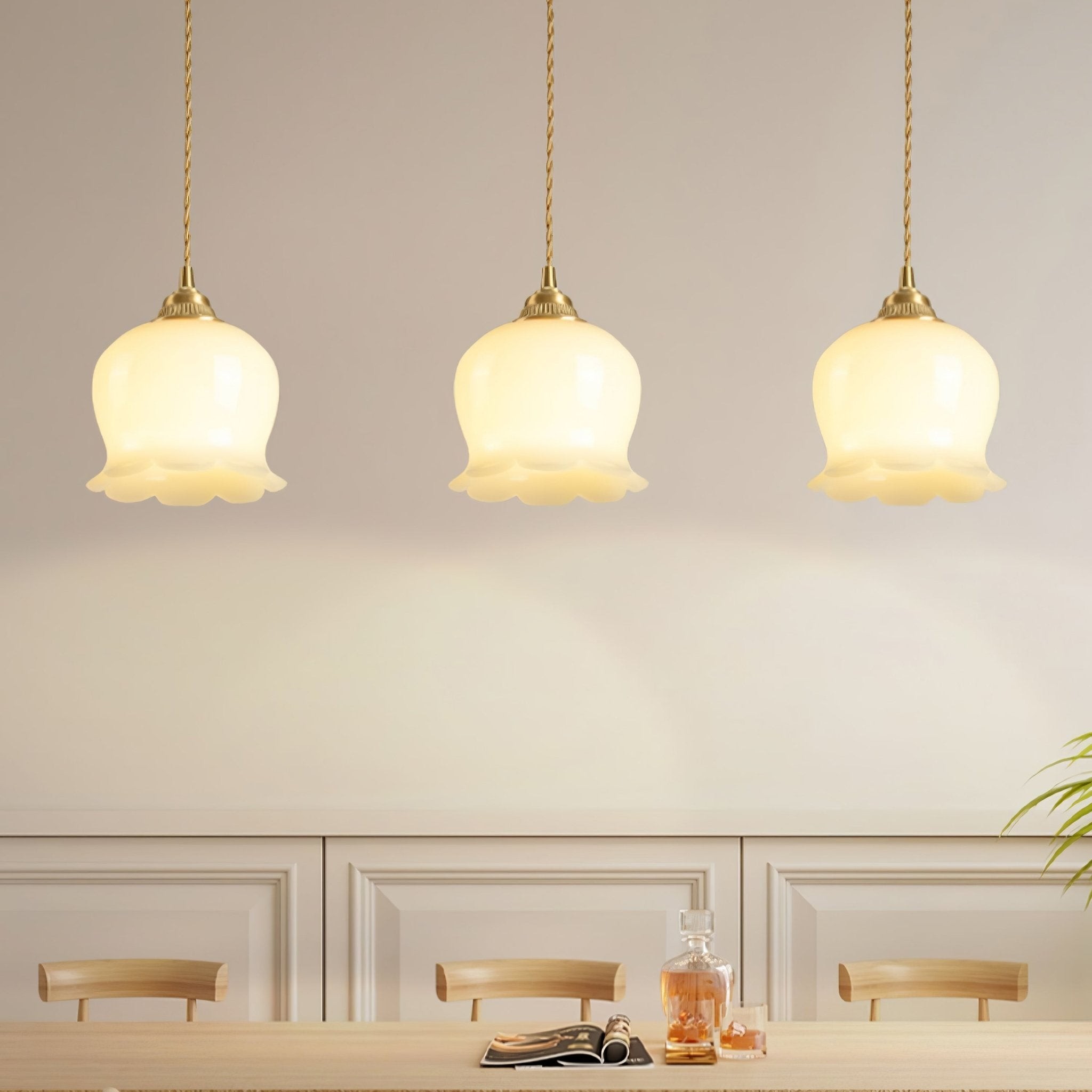 Traditional Glass Flower Pendant Lamp K736