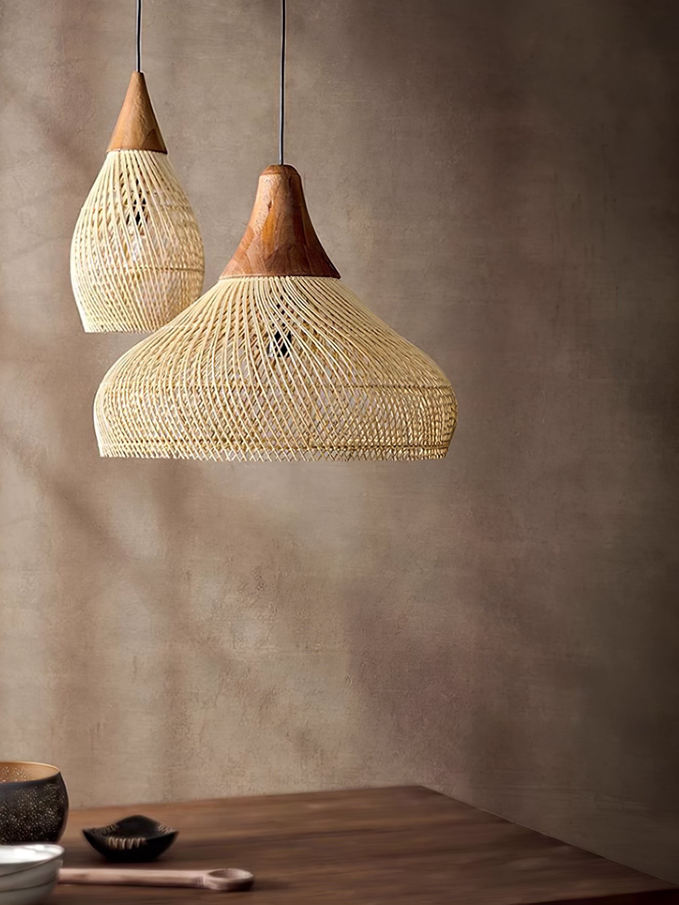 Harp Braided Rattan Pendant Lamp K1175