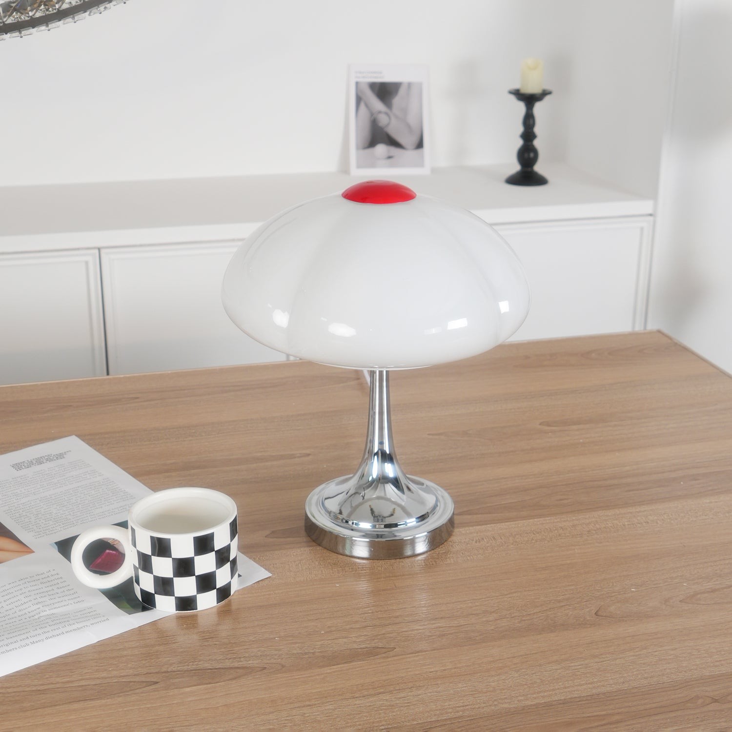 Cream Style Glass Mushroom Table Lamp K706